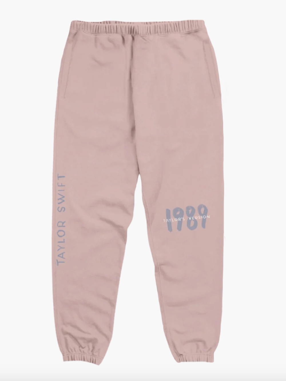 Taylor Swift Blush Pink '1989' Logo Joggers with Blue Accents